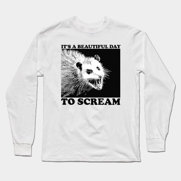 Screaming Possum Long Sleeve T-Shirt by Y2KERA